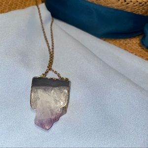 Purple Gold Plated Agate Stone Necklace